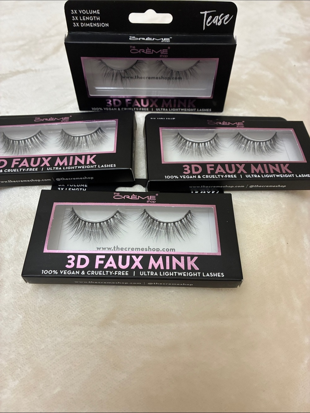 The Crème Shop Tease 3D Faux Mink Lashes Bundle.